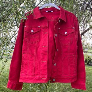Red CABI Denim Jacket Size M